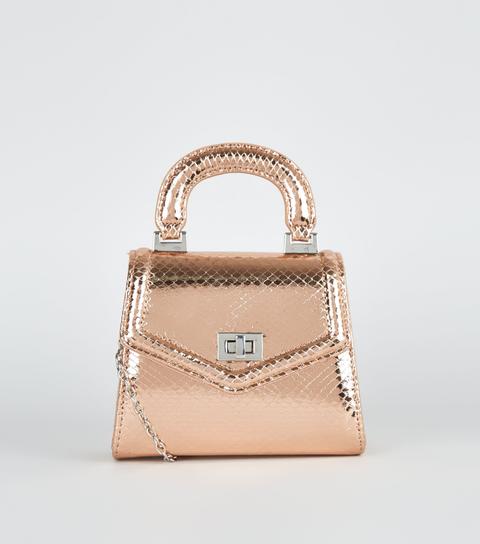 rose gold handbag new look