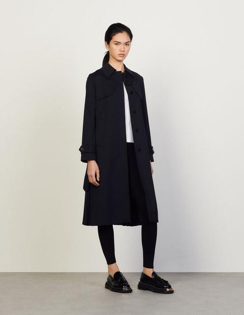 Trench-coat À Empiècement Plissé