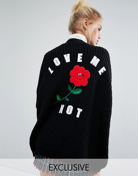 Cárdigan Con Texto Love Me Not Exclusivo De Lazy Oaf