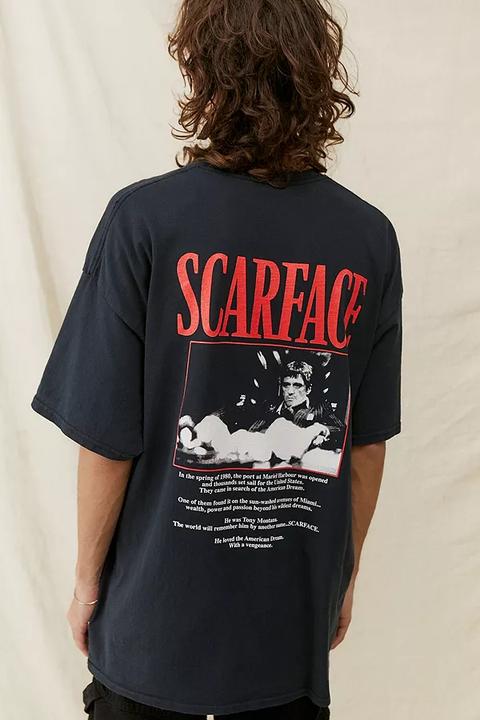 Uo Black Scarface T-shirt - Black Xxs At Urban Outfitters