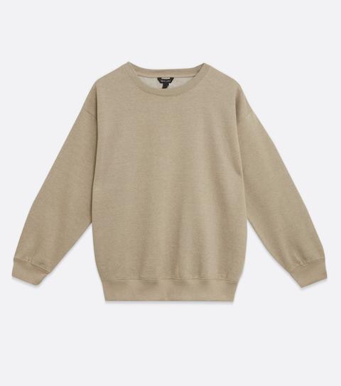 Light Brown Jersey Puff Sleeve Sweatshirt New Look