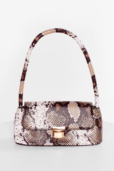 Womens Snaking The Move Faux Leather Shoulder Bag