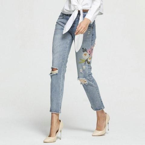 Jeans Flower Hole