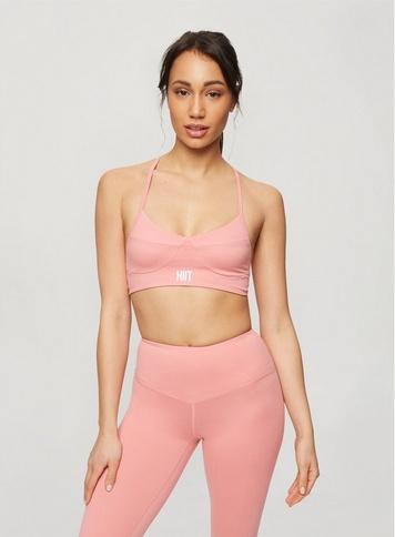 Womens **hiit Pink Lace Up Bra Top, Pink