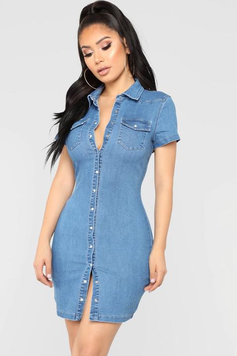 Fashion nova hotsell blue jean dress