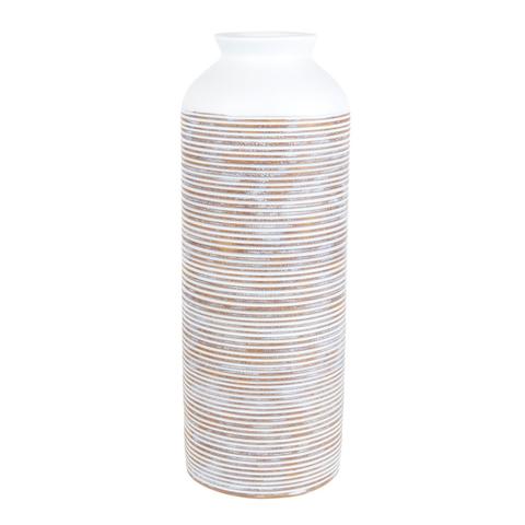 Vase Blanc Strié H38