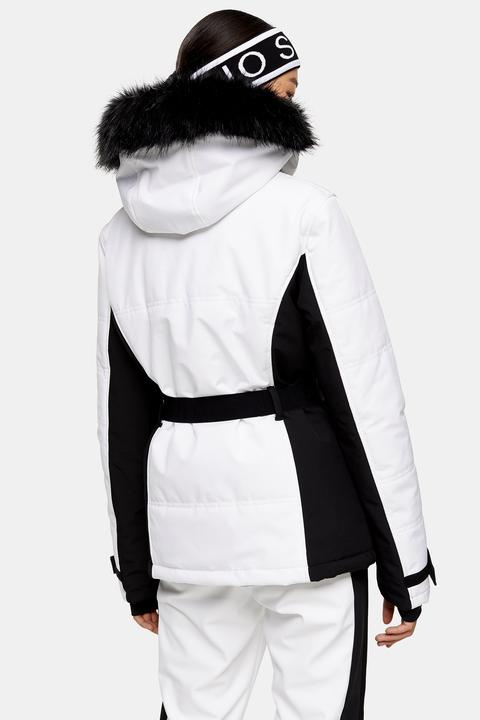 Topshop **White and Black Colour Block Ski Jacket by Topshop SNO, Topshop  white