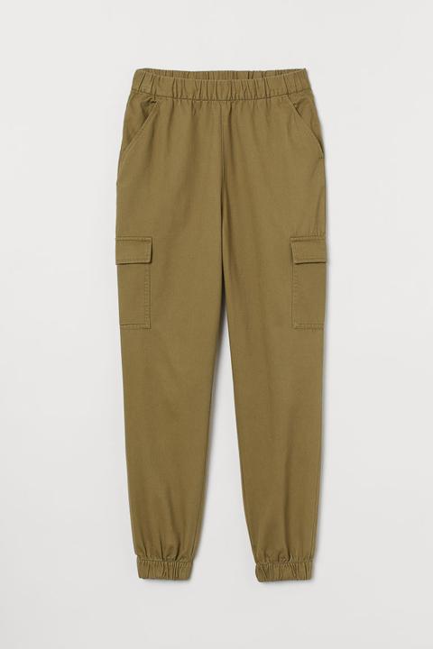 Pantalon Cargo En Twill - Vert