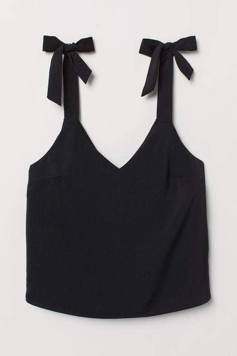 Top Con Escote De Pico - Negro