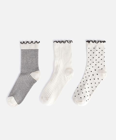 3 Calcetines Neutros Color: Crudo Talla: M Material: Poliamida,elastano,algodón,