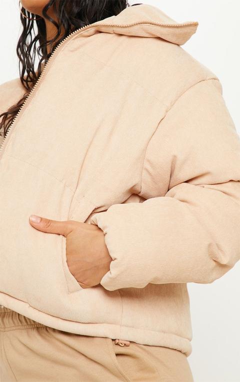 Cream Cord Oversized Puffer
