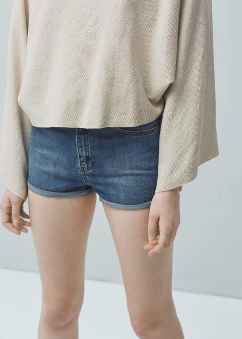 Short Denim Tiro Alto