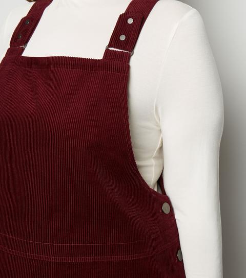 new look burgundy pinafore