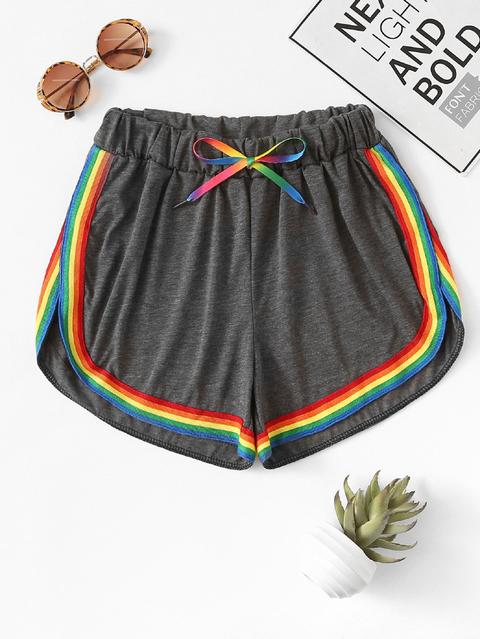 Pantaloncini Con Strisce Arcobaleno