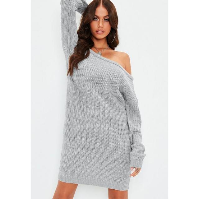 oversized jumper dress off shoulder