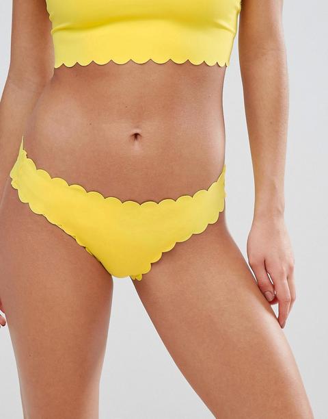 Braguitas De Bikini Con Ribetes Festoneados De Missguided