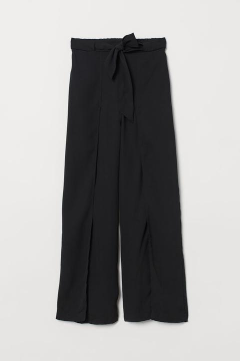 Pantalón Con Aberturas - Negro