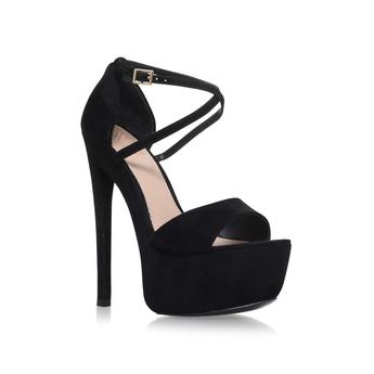 black high heel platform sandals