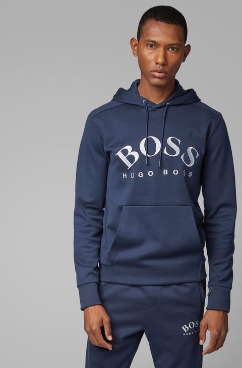 Hugo boss best sale curved logo hoodie