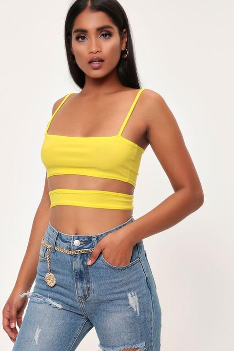 Yellow Crepe Strap Bralet