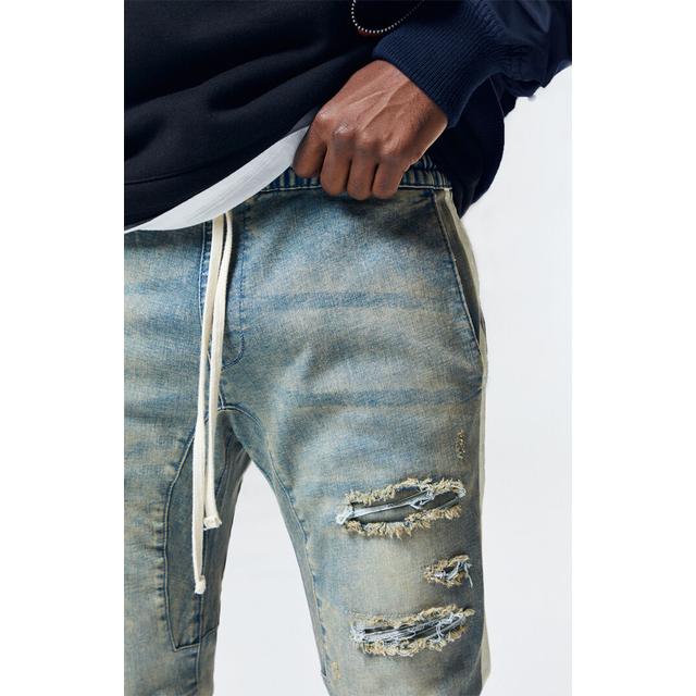 pacsun drop skinny side stripe denim jogger pants