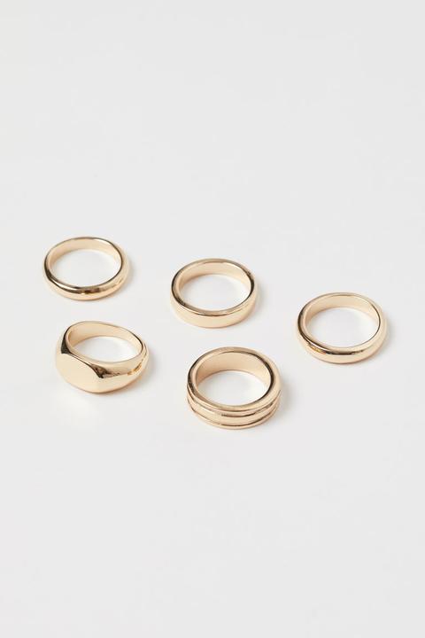 5-pack Rings - Gold