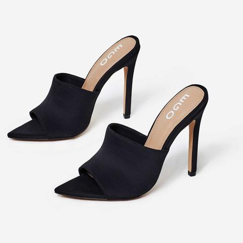 peep toe mules with strap