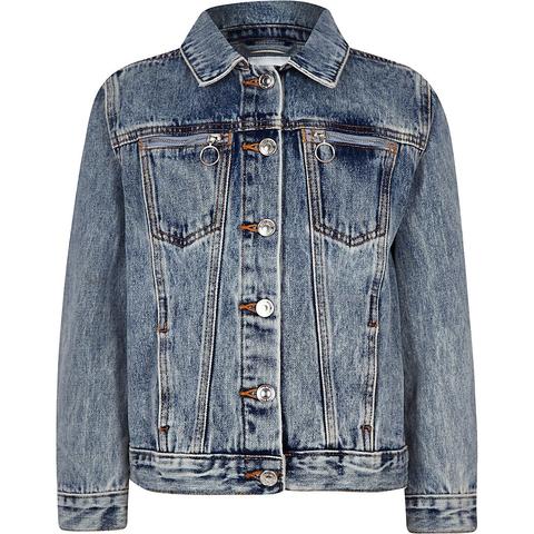 Veste En Jean Bleue A Col Imitation Mouton Pour Enfant From River Island On 21 Buttons