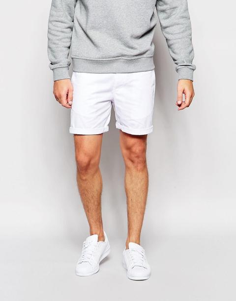 Asos Design – Schmal Geschnittene Chino-shorts In Weiß