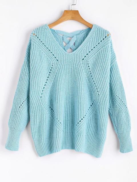 Maglione Incrociato Trasparente Con Scollo A V Light Blue Gray Pink Army Green Wine Red