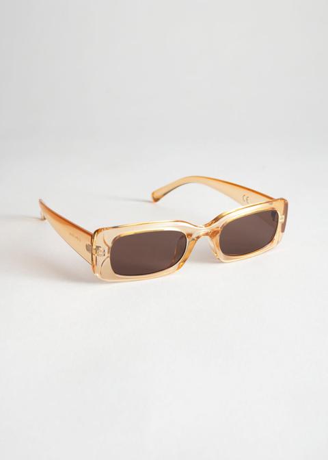 Rectangular Frame Sunglasses - Yellow