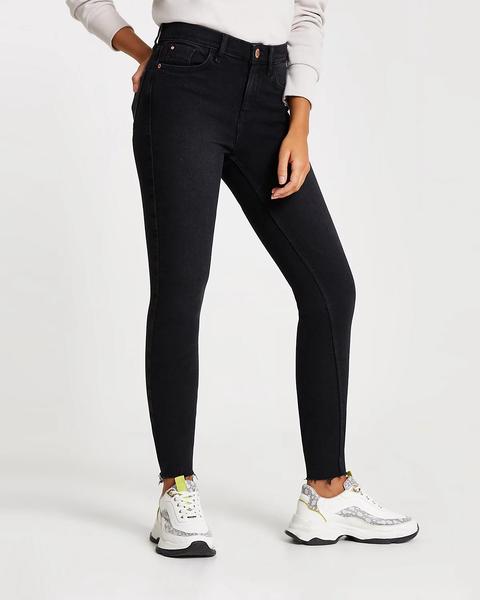 Black Mid Rise Skinny Jeans