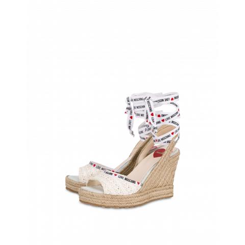 Sandalias De Rafia Con Plataforma