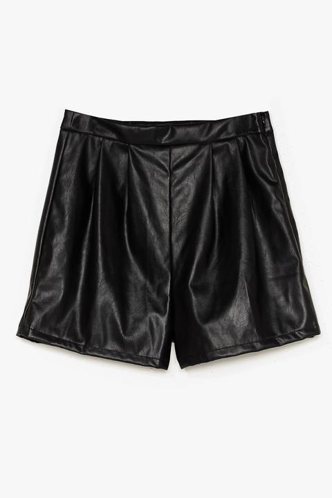 Womens Short En Similicuir À Taille Haute J'aime Les Sensations Short - Noir - 34, Noir