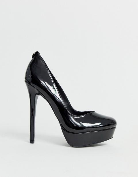 talon aiguille noir vernis