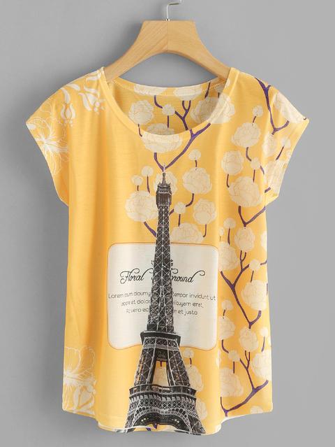 Tee Stampa Torre Eiffel