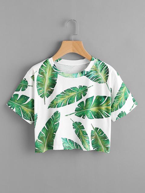 Banana Leaves Print Random Tee