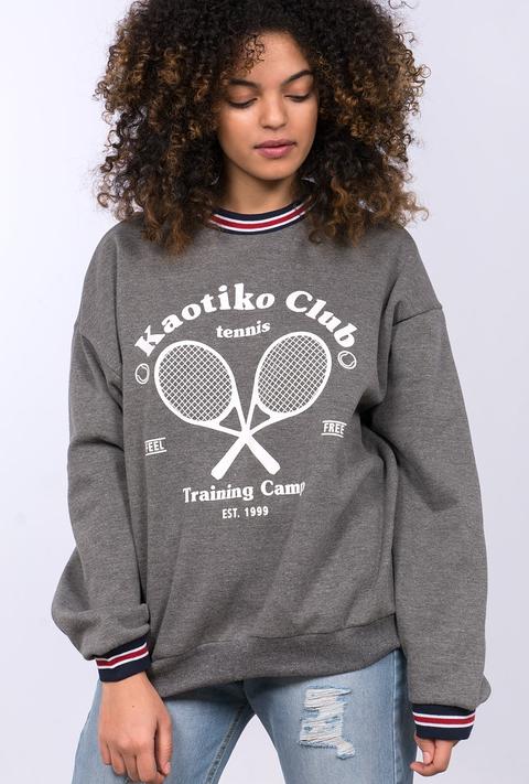 Sudadera Club Tennis Gris Oscuro