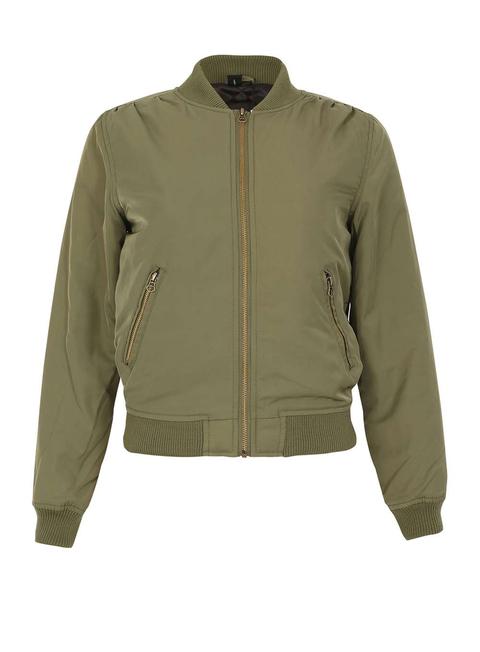 Izabel London Khaki Bomber Jacket