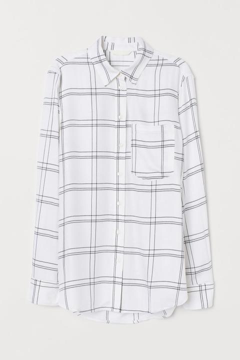 H & M - Camicia A Quadri - Bianco