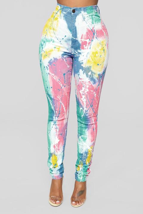 Rainbow sales skinny jeans