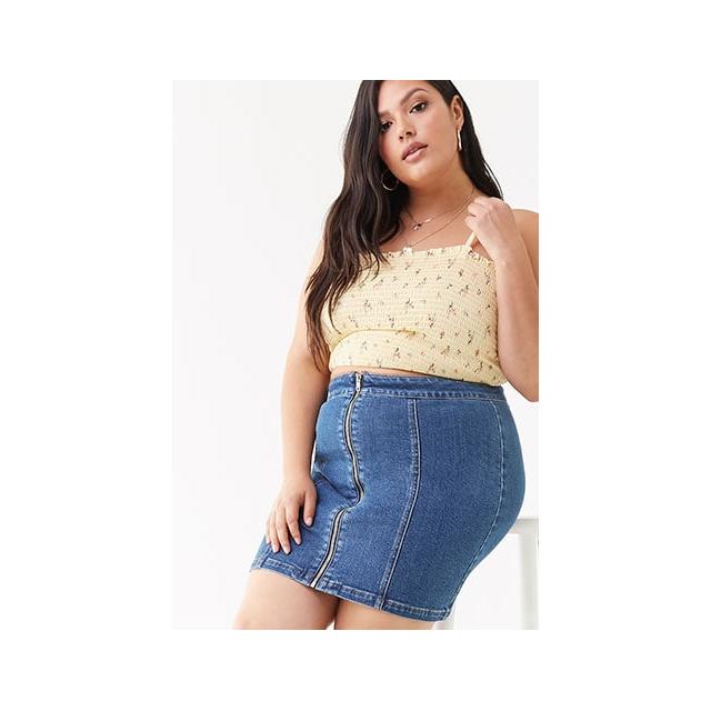 Plus size denim shop skirt forever 21