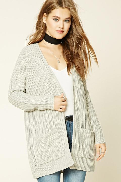 Ribbed Knit Sweater Cardigan