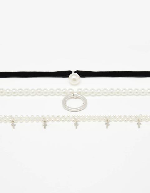 Set Choker De Perlas