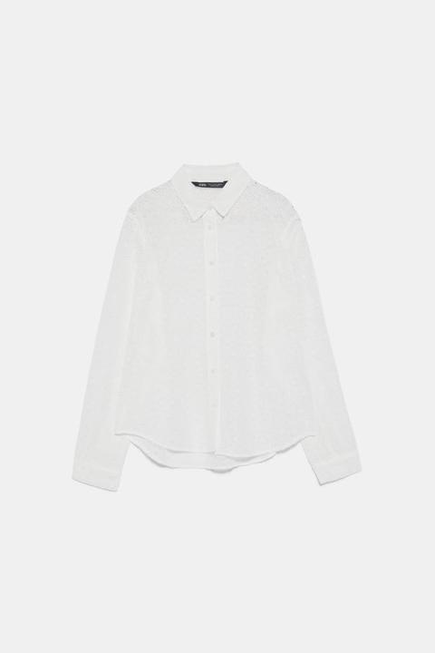 Camicia Con Ricamo Traforato