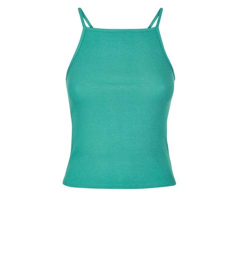 Green Square Neck Cami New Look