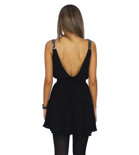 V Dress • Negro