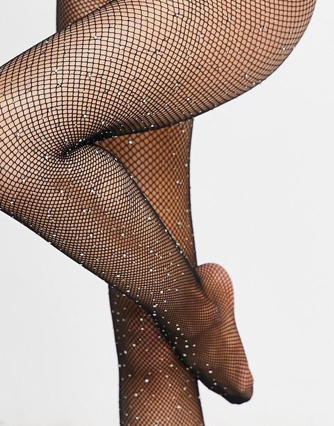 Ann Summers Diamante Fishnet Tights In Black