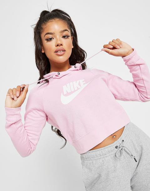 nike pink crop hoodie