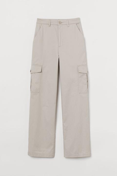 Wide Utility Trousers - Marrón